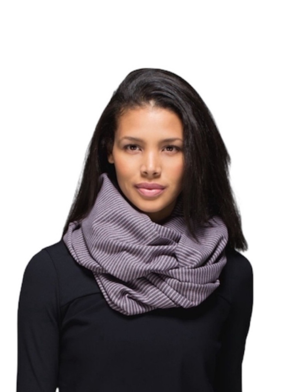 Lululemon Vinyasa convertible multi-use snap closure purple striped yoga scarf